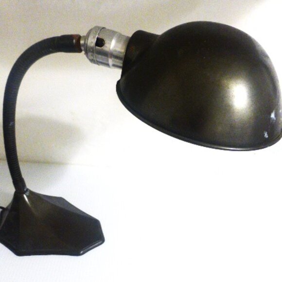 Antique CAST IRON DESK LAMP Table Lamp Journalist Hydro Electric Power Co. - Picture 1 of 12